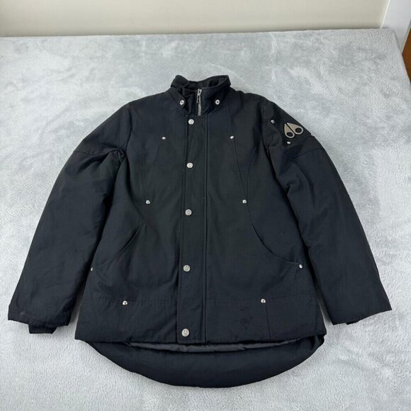 Moose Knuckles Black Down Jacket Men's Size L - Picture 1 of 15